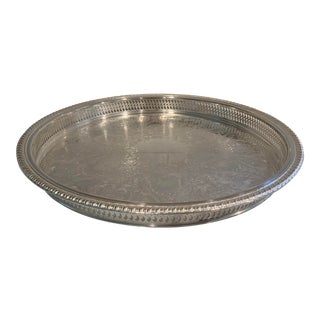W. M. Rogers Silverplate Serving Tray With Gallery For Sale