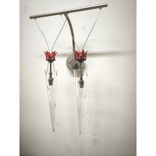 Metal 2-Light Wall Lamp by Lamp International, 1990s For Sale - Image 7 of 10