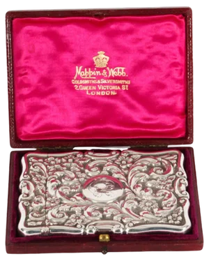 English Sterling Silver Card Case from Mappin & Webb, 1904