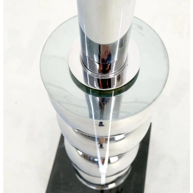 Pancaked Chrome Spheres Base Glass Top End Table Floor Lamp Mid-Century Modern For Sale - Image 11 of 13