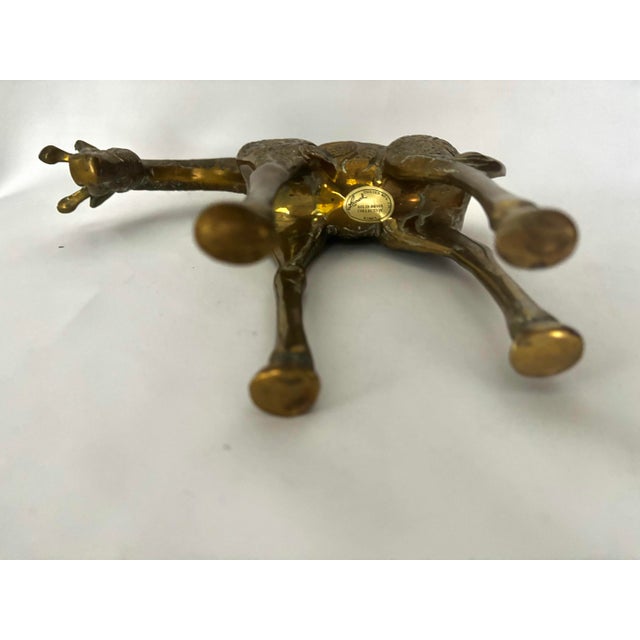 Mid-Century Modern 1970s Leonard Brass Giraffe Sculpture With Textured Geometric Spots For Sale - Image 3 of 4