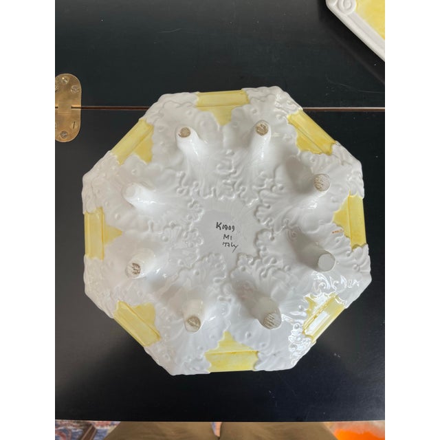 Vintage Glazed Ceramic Majolica Lidded Dish or Vide-Poche Italy For Sale - Image 11 of 11