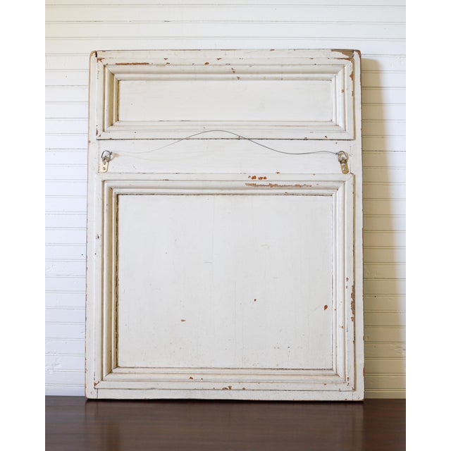Dark Gray Antique Trumeau Style Gray Painted Wall Mirror With Gold Leaf For Sale - Image 8 of 12