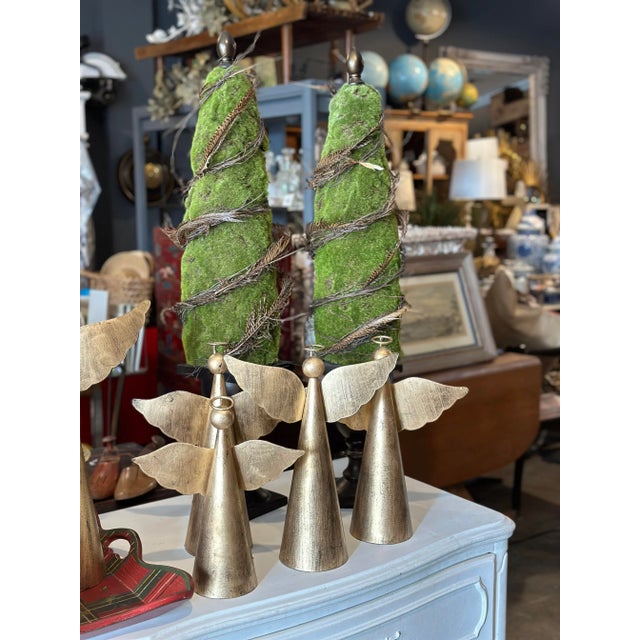 1990s Decorative Tole Gilt Angels S/3 For Sale - Image 5 of 6