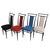 Postmodern Set of 4 Postmodern Faux Suede Dining Chairs in Mixed Colors With Black Metal Frames For Sale - Image 3 of 4