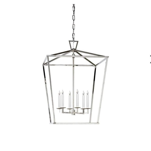 Metal Large Chapman & Myers Visual Comfort Darlana - Large Lantern in Polished Nickel For Sale - Image 7 of 10