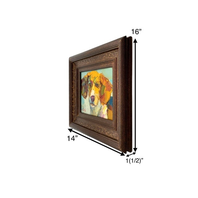 This beautiful portrait of a Beagle dog is thickly painted with acrylic on canvas, creating a stunning piece that is sure...