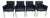 Jason 1410 Armchair Set in Black Leather by Walter Knoll, Set of 4 For Sale
