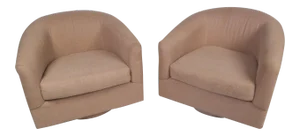 1980s Swiveling Lounge Chairs, a Pair