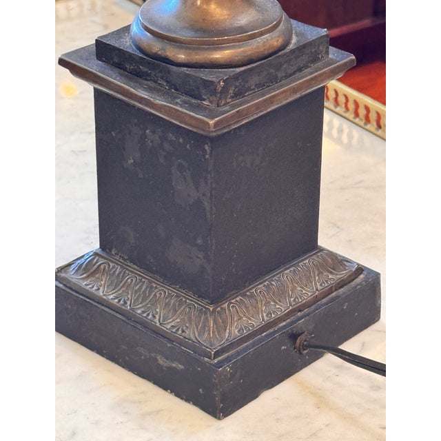 1900s Neoclassical Bouillotte Lamp With Tole Shade For Sale - Image 11 of 14
