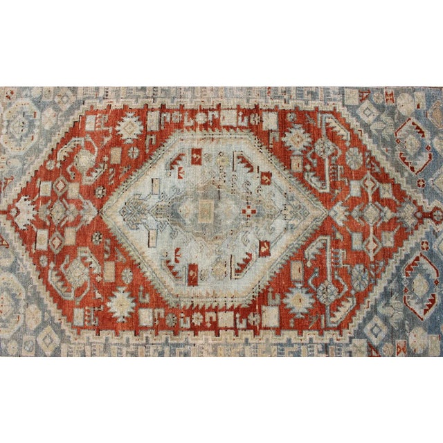 Antique Persian Malayer Rug With Geometric Medallion Design For Sale - Image 10 of 13