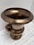 Vintage bronze toned crackle glazed large vessel or vase. Urn shaped with side loop handles and deep metallic finish.