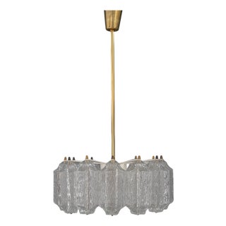 Ice Glass Chandelier from Kalmar Leuchten, 1950s For Sale