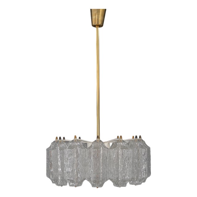 Ice Glass Chandelier from Kalmar Leuchten, 1950s For Sale