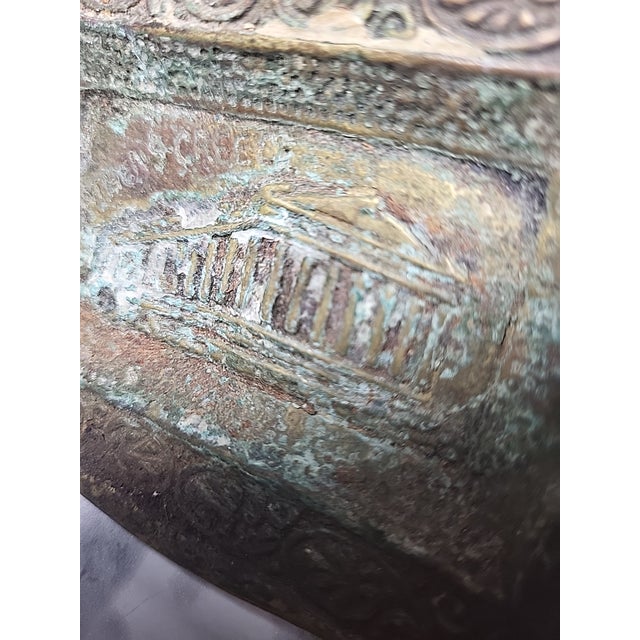 Rustic European Antique Brass Parthenon Ashtray Catchall For Sale - Image 3 of 9