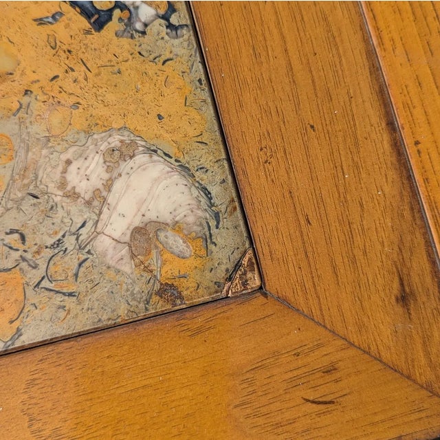 Tomlinson Sophisticate Model 315 Fossil Marble and Pecan Coffee Table, 1960s For Sale - Image 9 of 10