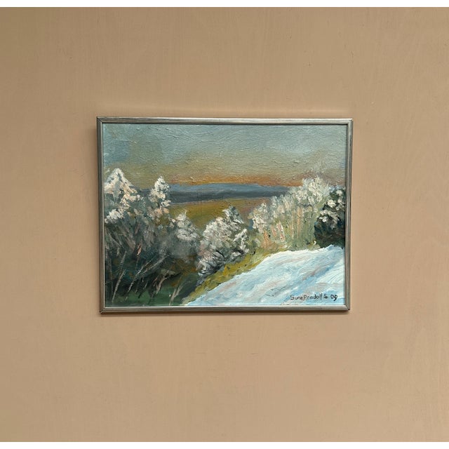 Sune Randolfs, Winter Landscape, 1960s, Oil on Panel, Framed For Sale - Image 4 of 18