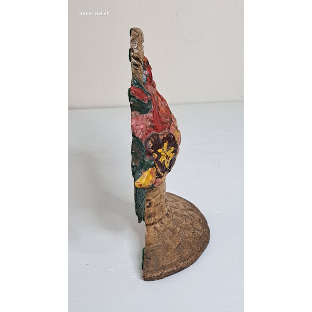 Antique Hubley No. 818 Painted Cast Iron Flower Basket Doorstop For Sale In West Palm - Image 6 of 11