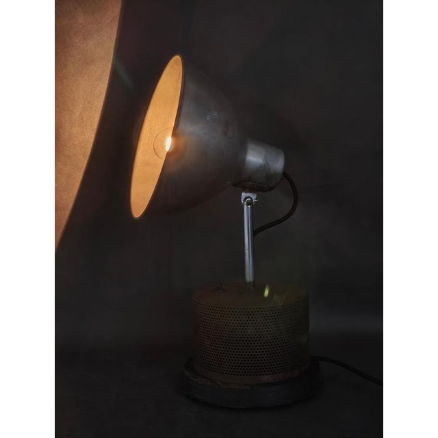 Industrial Table Lamp in Aluminium and Metal, Former Czechoslovakia, 1940s For Sale - Image 14 of 15