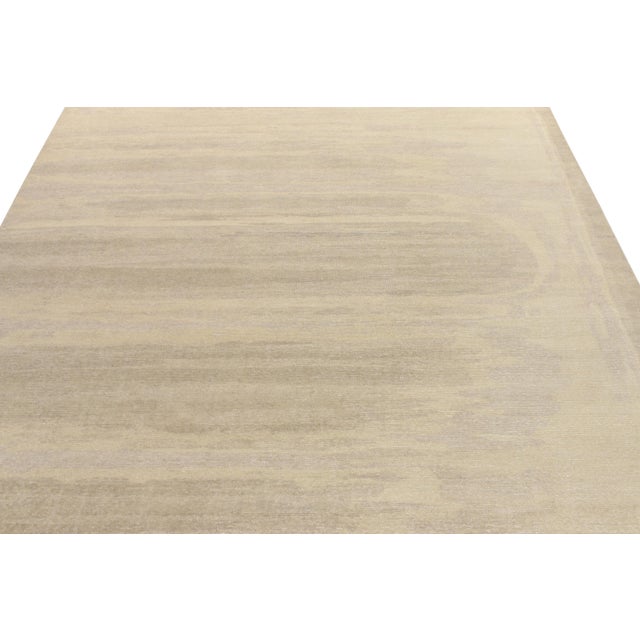 Rug & Kilim Distressed Style Modern Rug in Grey, Beige-Brown Abstract Pattern by Rug & Kilim For Sale - Image 4 of 6