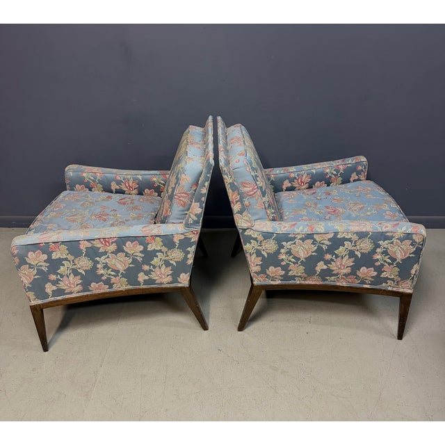 Pair of Walnut Framed Lounge Chairs by Harvey Probber Mid Century, Attributed For Sale - Image 9 of 11