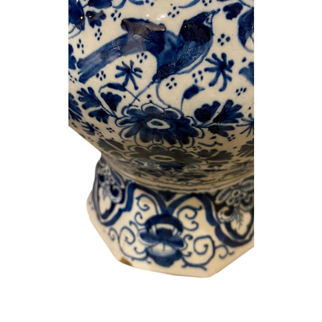 Delft Large 18th Century Delft Knobble Vase For Sale - Image 4 of 7