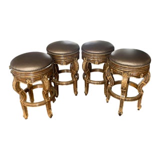 Marge Carson Vouvray Swivel Bar Stools - Set of 4 For Sale