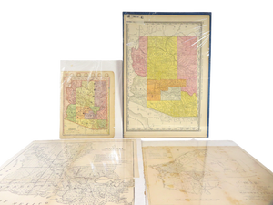 Antique 19th Century Map Lot of 4 ~ Arizona, Louisiana, New York ~ Pre-Statehood