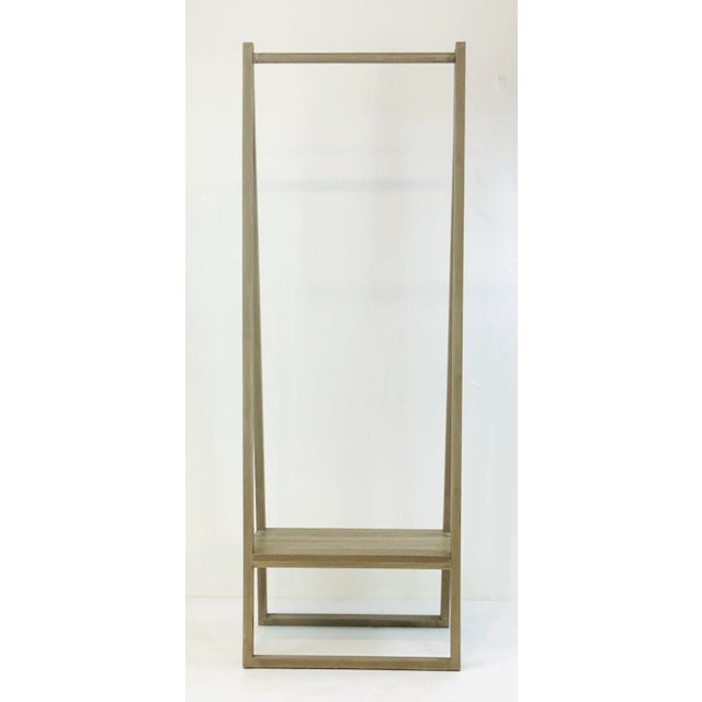 Stylish Light Gray Wood Finished Stand Alone Coat Rack