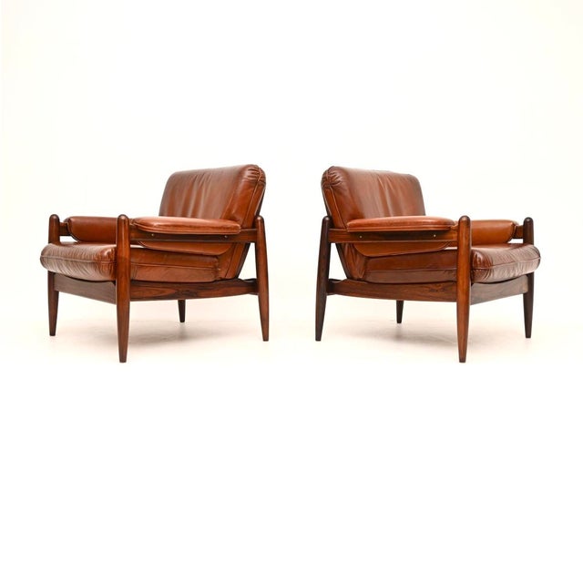 Vintage Danish Leather Chairs, 1960, Set of 2 For Sale - Image 4 of 11