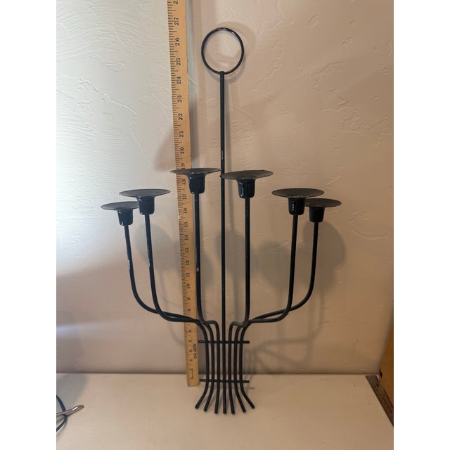 Mid Century Metal Candle Sconce in the Style of Tommi Parzinger For Sale In Phoenix - Image 6 of 12