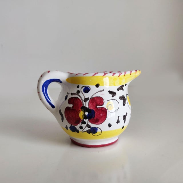 Deruta Mid 20th Century Attributed to Deruta San Gimignano Creamer Pitcher For Sale - Image 4 of 11