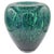 1980s Large Hand-Blown Blue & Emerald Marbled Leaded Art Glass Vase, Unsigned For Sale - Image 4 of 6