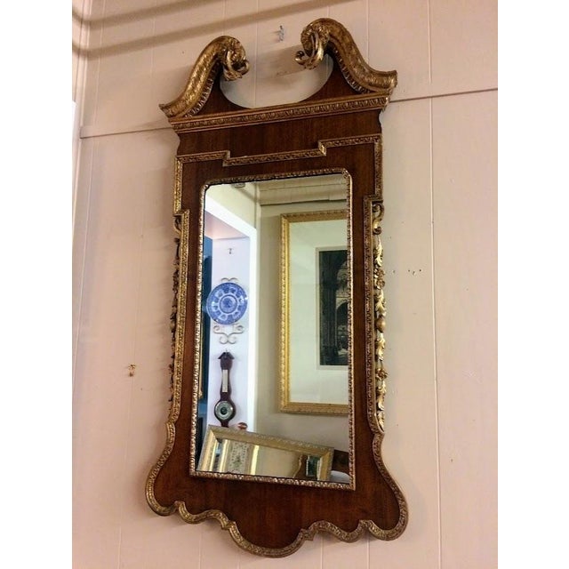 Vintage Federal Style Mirror, Walnut and Gilded Mirror For Sale - Image 4 of 9