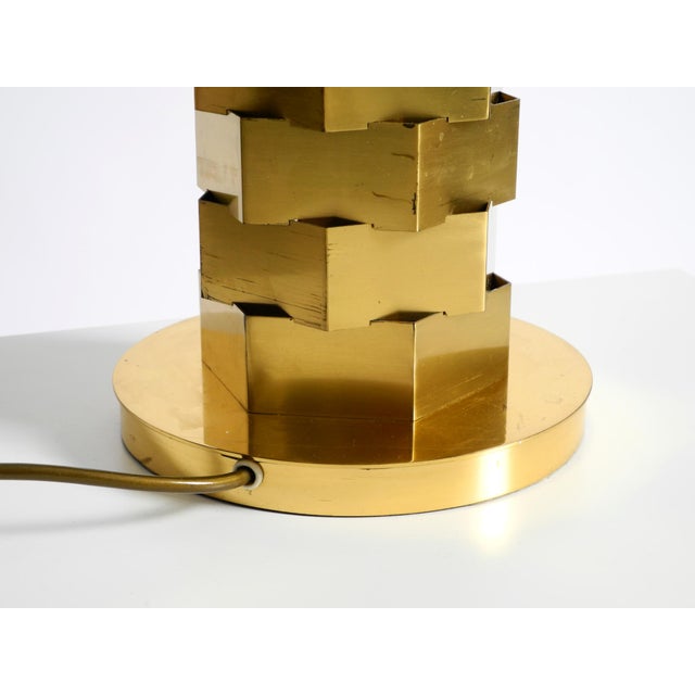 Large Brass Table Lamp with an Illuminated Base by Vereinigte Werkstätten, 1960s For Sale - Image 17 of 18