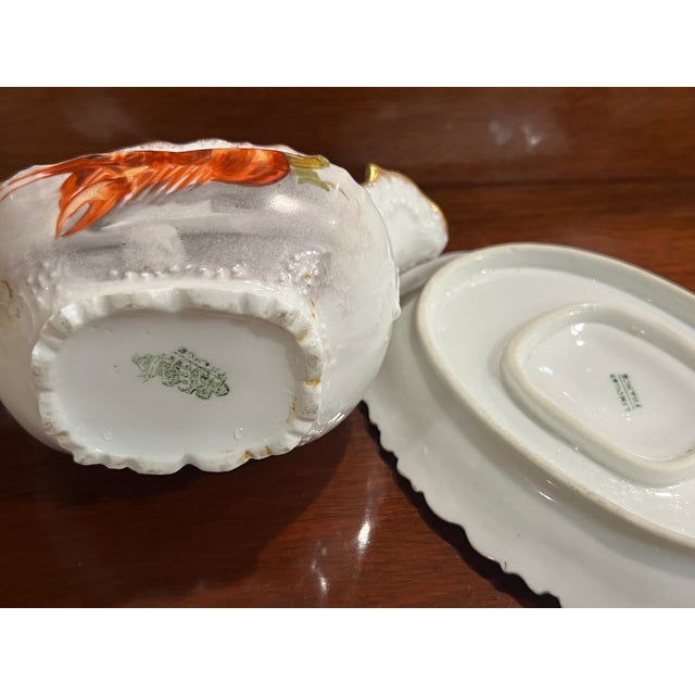 Limoges, France Mid 20th Century Limoges Lobster Platter and Limoges Gravy Boat For Sale - Image 4 of 4