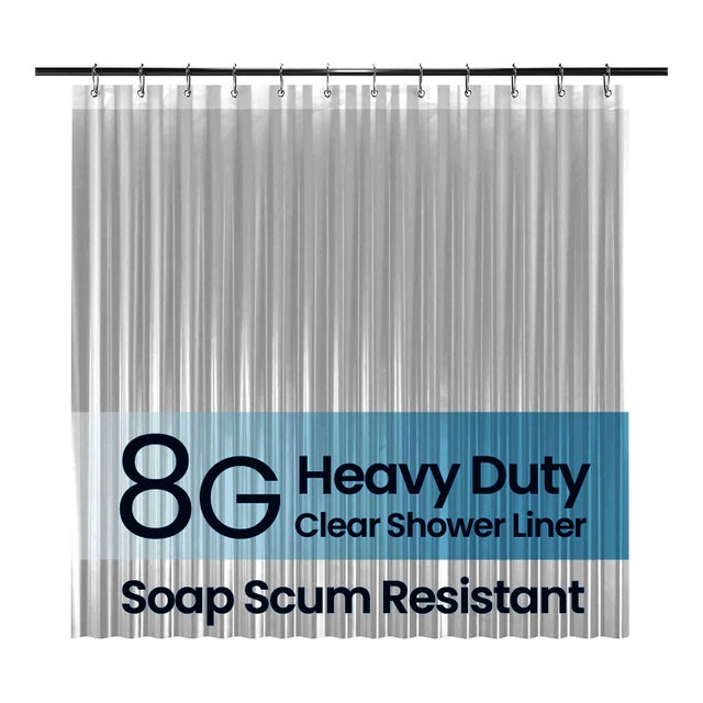 LiBa Bathroom Shower Curtain Waterproof 72"w X 72"l (Pack of 1), 1a. 8g-Clear For Sale