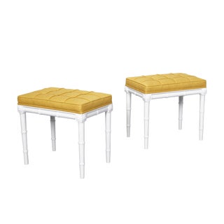 Vintage Faux Bamboo Stools For Sale