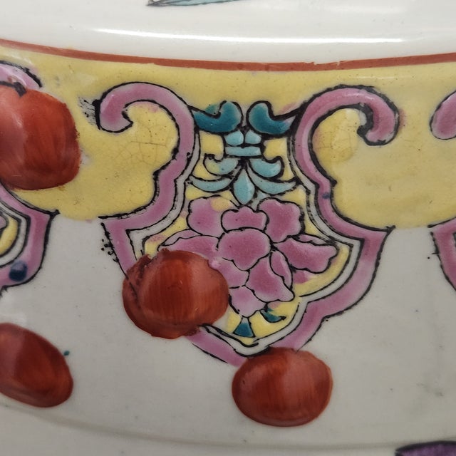 Vintage Mid-20th Century Chinese Famille Rose Lotus Garden Stools - A Pair For Sale In Chicago - Image 6 of 13