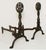 Traditional Antique Andirons With Dragon Medallion Finials on Turned Balusters and Splayed Feet - A Pair For Sale - Image 3 of 5