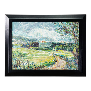 Landscape Steinhoegl Bavaria, 1989 – Oil Painting by Alexander Michael