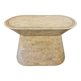 Maitland Smith Tessellated Stone With Inlaid Bronze Art Deco Style Console Table For Sale