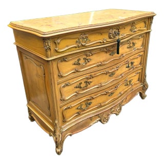 Antique Early 20th Century Galliy Bassani French Rococo/ Louis XV Style Marble Top Commode For Sale