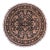 Shabby Chic Floral 1990's Pak-Persian Black/Black Wool Round Rug - 8'1'' X 8'5'' For Sale