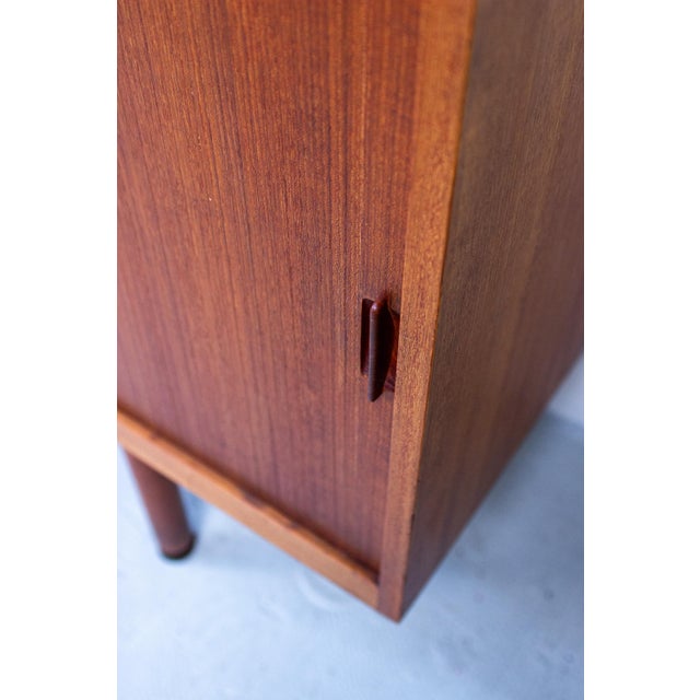 Mid-Century Danish Sideboard with Rolling Doors Teak by Ejnar Larsen & Aksel Bender for Næstved Furniture Factory, 1960s For Sale - Image 16 of 18