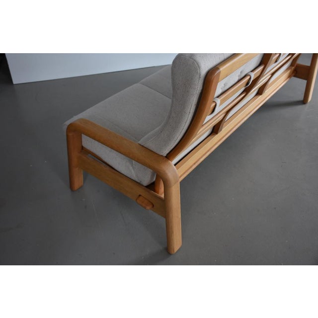 Mid-Century Danish Highback Sofa with Ash Frame and Wool Fabric, 1970s For Sale - Image 3 of 6