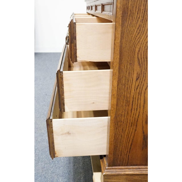 Bassett Furniture Solid Walnut Early American 72" Triple Door Dresser 260-2060-247 For Sale - Image 9 of 15