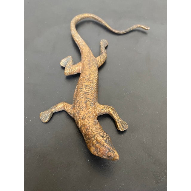 Early 20th Century Art Deco Bronze Lizard Figurine For Sale - Image 5 of 12