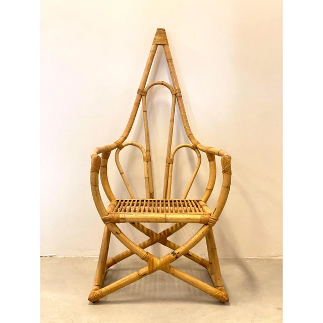 Vintage Bamboo Armchair, 1970s, in Very Good conditions. Designed 1970 to 1979