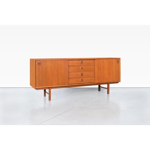 1960s Mid-Century Swedish Modern Teak Credenza by Erik Wortz for Ikea, 1960s For Sale - Image 5 of 12